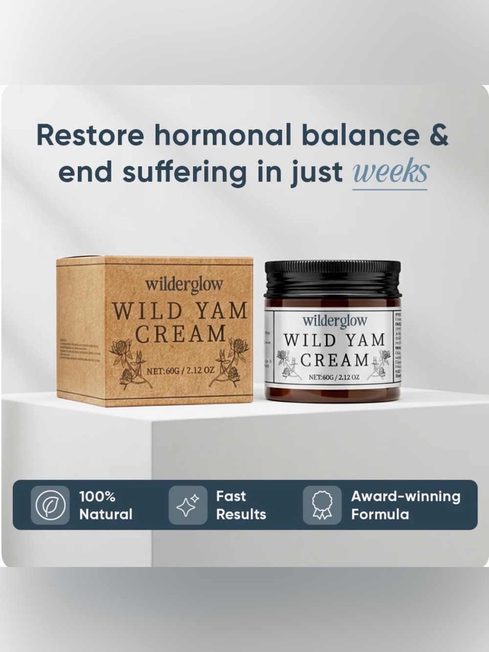 Wilderglow Wild Yam Cream 2.12 oz – Natural Wellness Moisturizer NEW - Picture 5 of 6